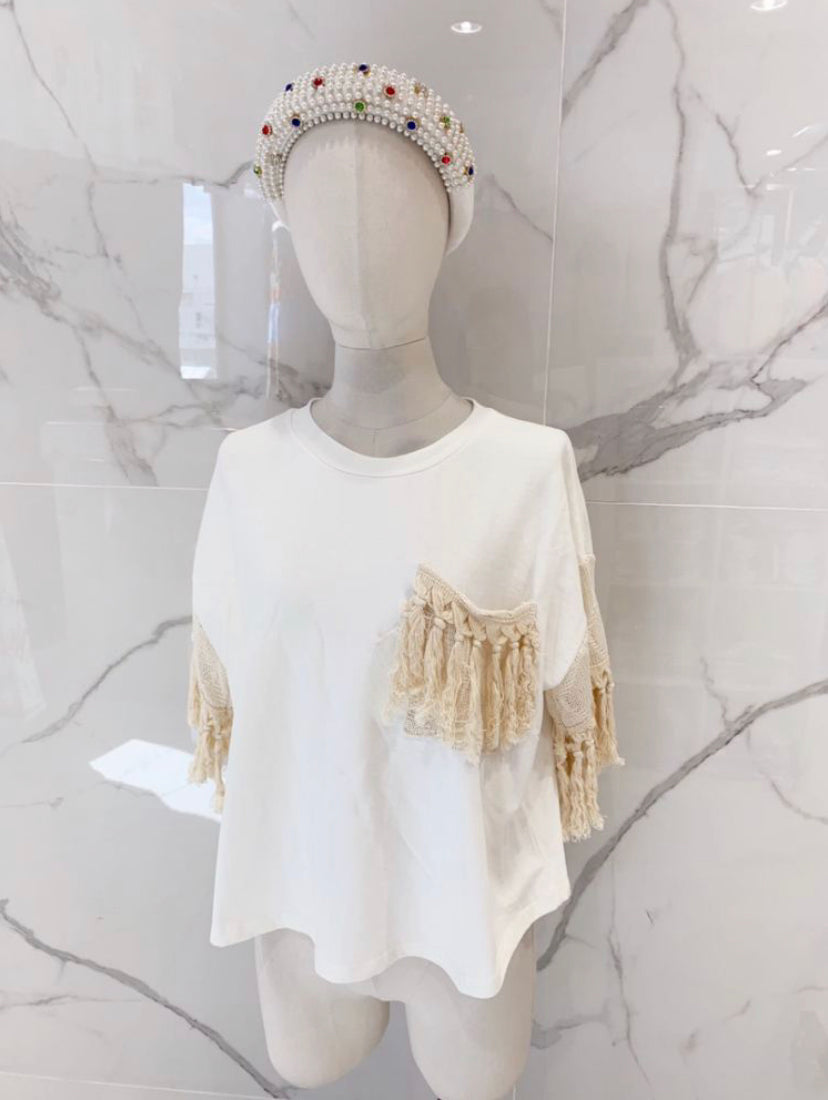 Tassel Detail Cotton Top