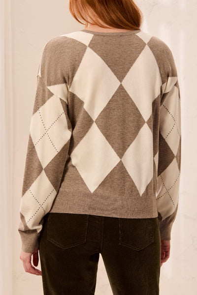 Crew Neck Sweater With Stud Detail