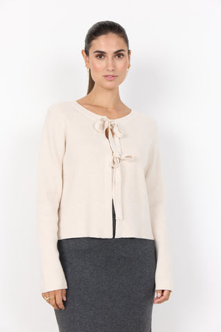 Crop Tie Detail Knit Cardigan