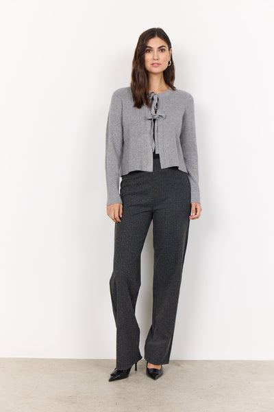 Crop Tie Detail Knit Cardigan