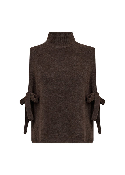 Mock Neck Side Tie Knit Vest
