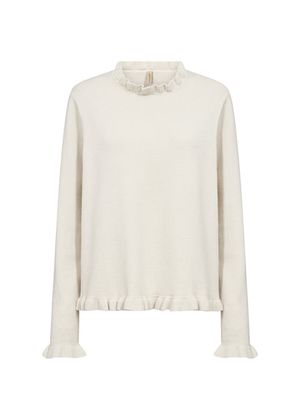 Long Sleeve Ruffled Trim Sweater