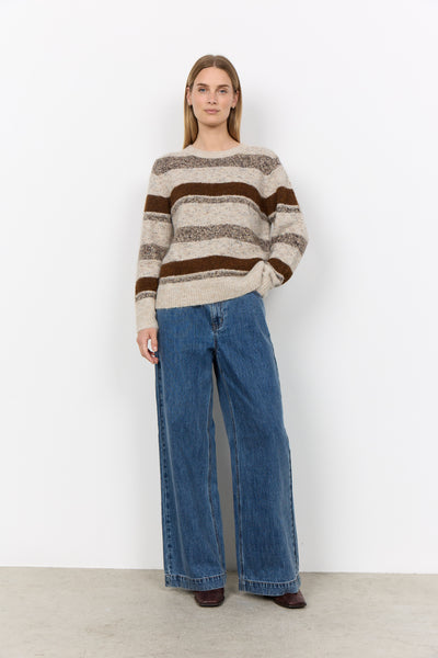Long Sleeve Textured Stripe Sweater