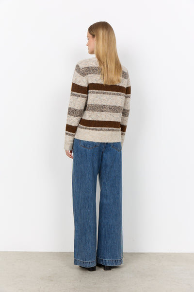 Long Sleeve Textured Stripe Sweater
