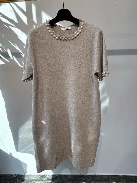 Pearl Trim Knit Dress