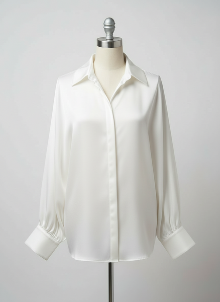 Bat Sleeve Sateen Blouse