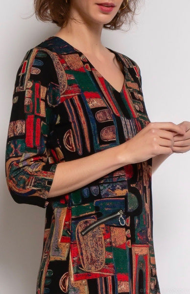 3/4 Sleeve Print Dress