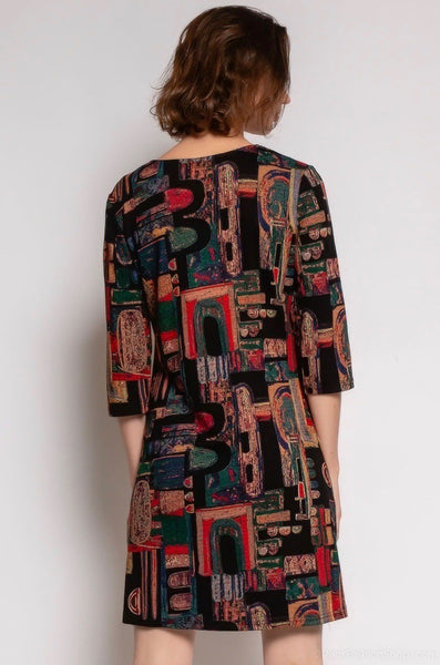 3/4 Sleeve Print Dress