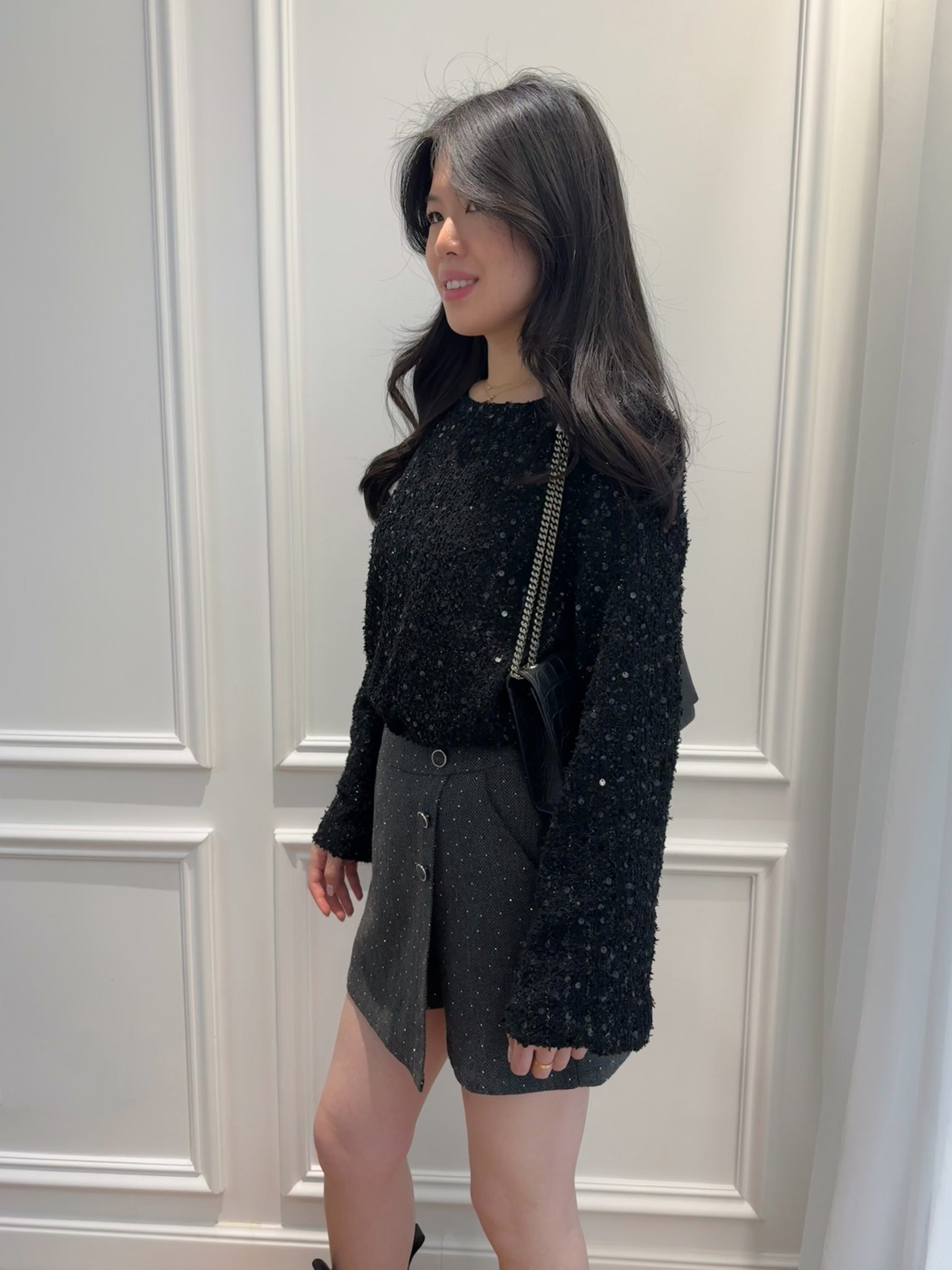 Long Sleeve Sequin Top