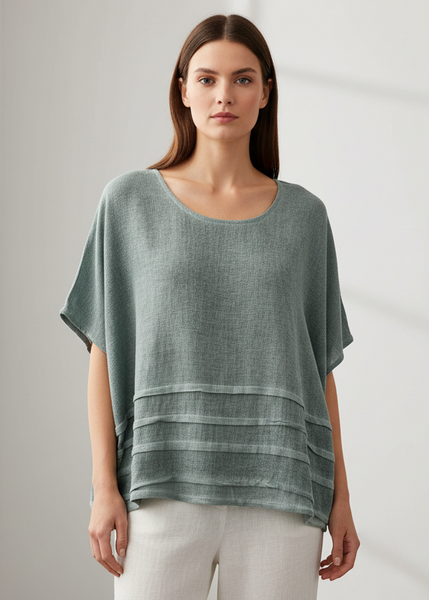 Short Sleeve Linen/Cotton Top - Italian