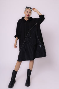 Zipper Detail Cotton Dress - Italian