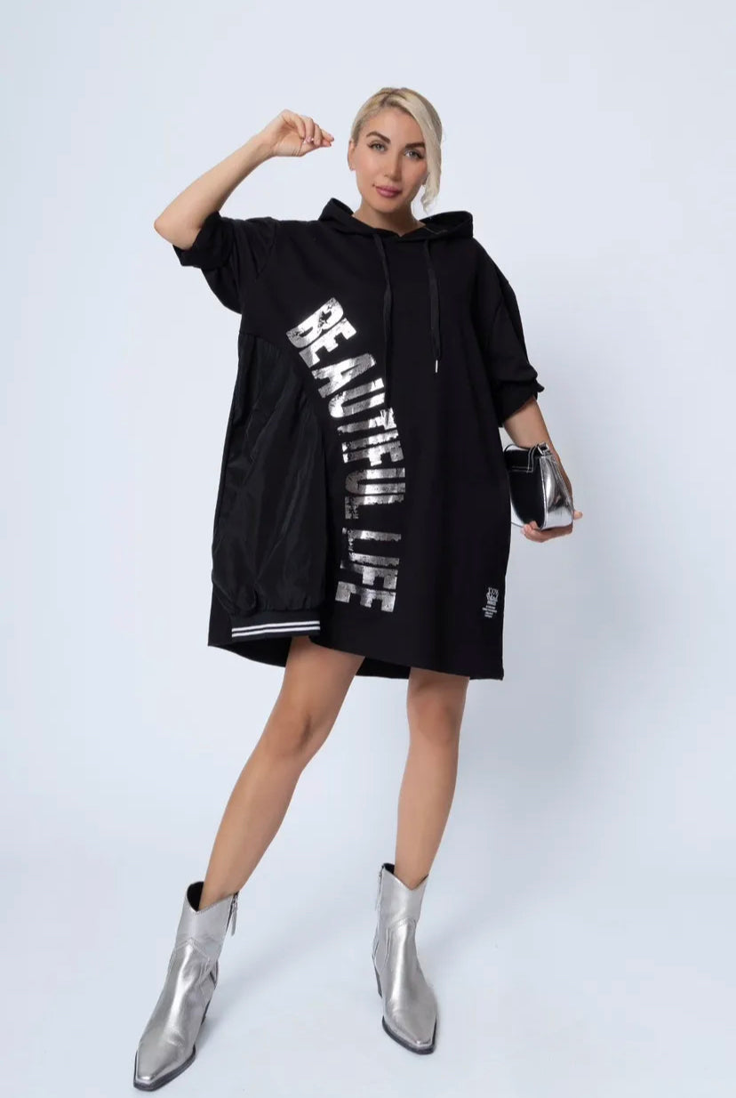 Graphite Detail Cotton Dress - Italian