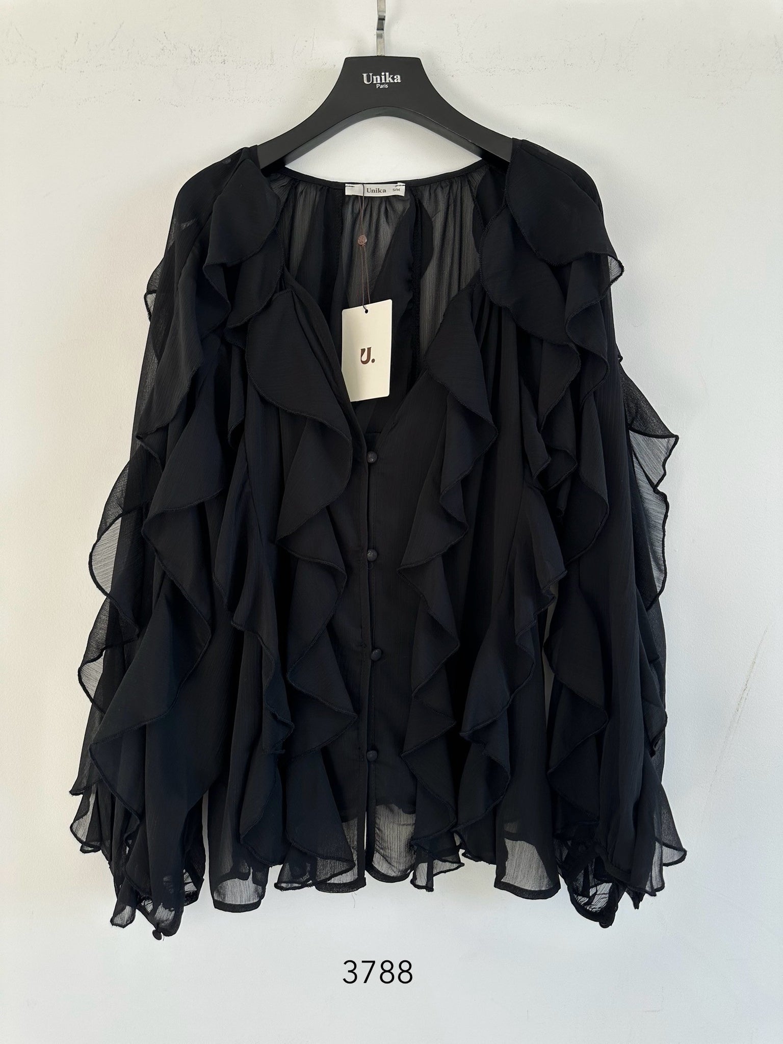 Long Sleeve Ruffled Blouse