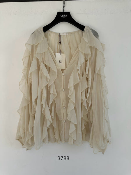 Long Sleeve Ruffled Blouse
