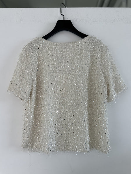 Short Sleeve Sequin Sweater