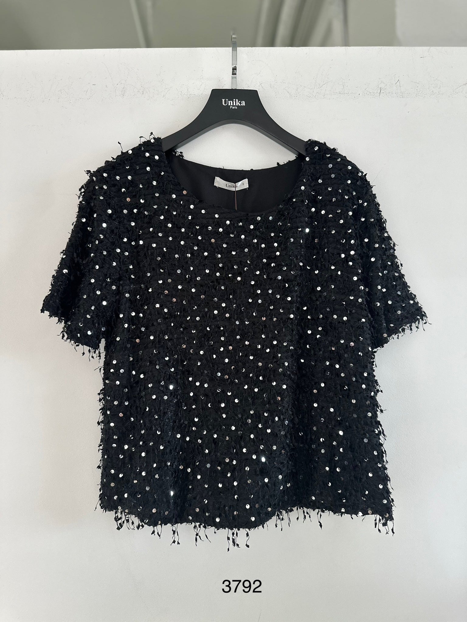 Short Sleeve Sequin Sweater