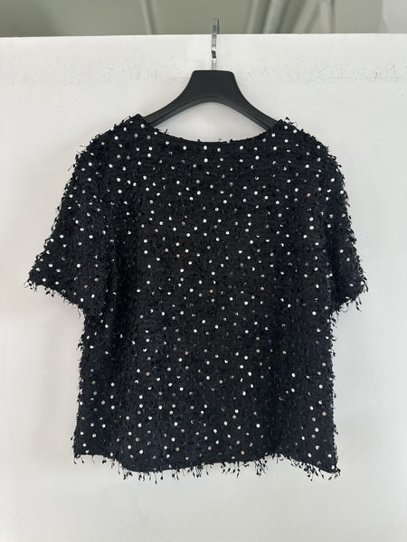Short Sleeve Sequin Sweater