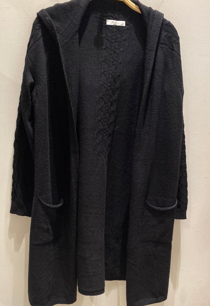 Open Front Hooded Cardigan