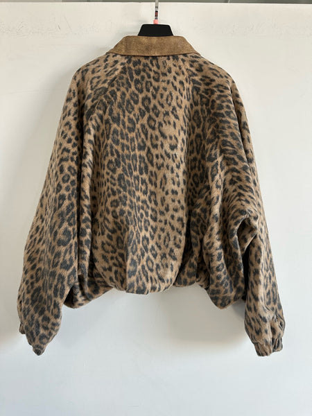 Animal Print Zipper Front Jacket