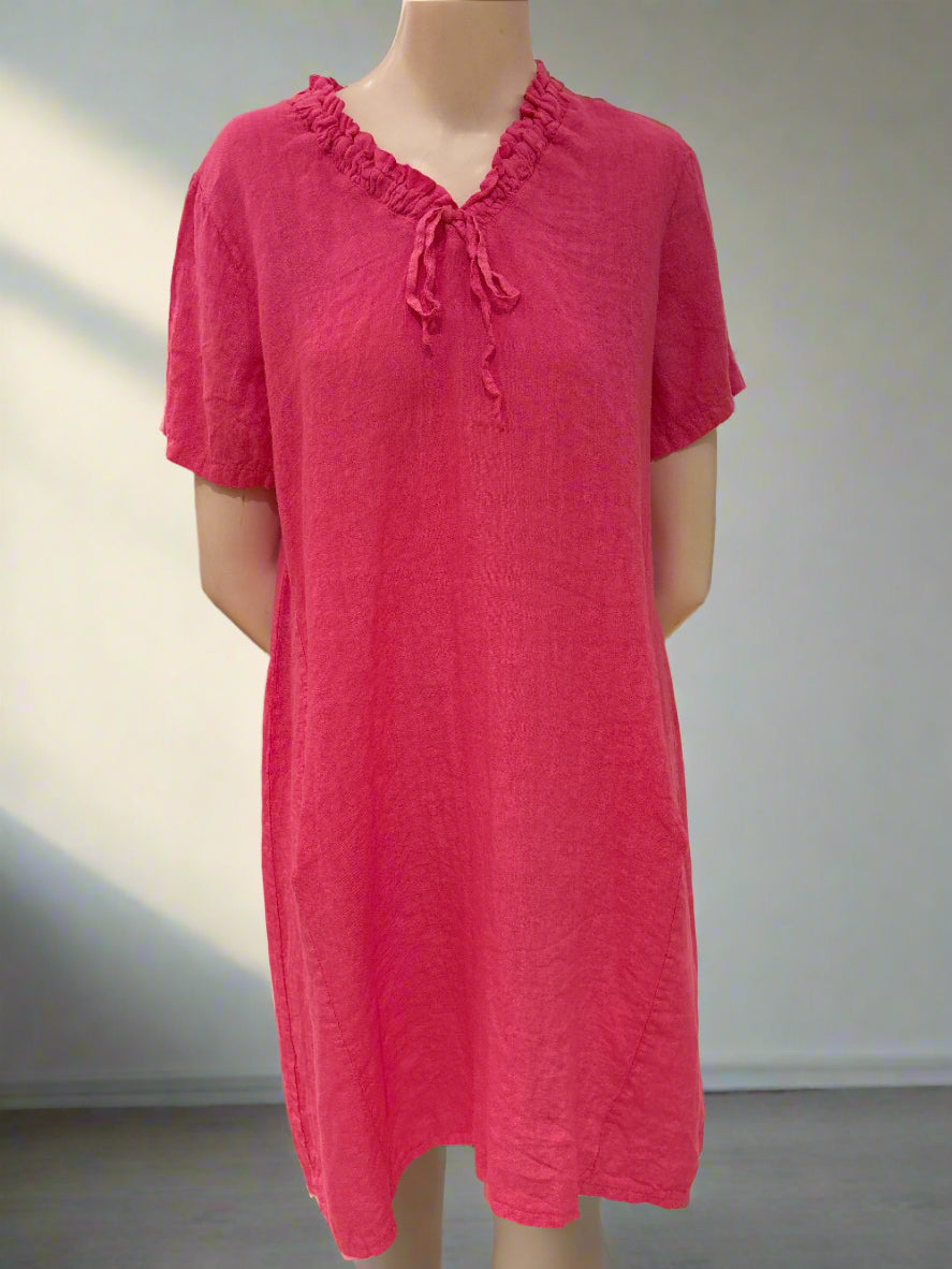 Short Sleeve Linen Dress