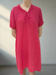 Short Sleeve Linen Dress