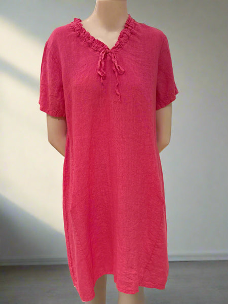 Short Sleeve Linen Dress