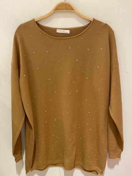 Stud Front Wool/Mix Sweater