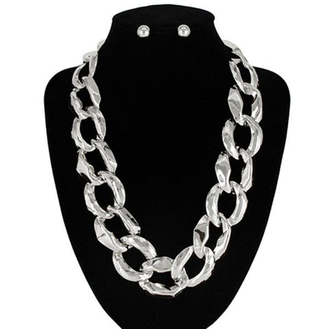 Curb Link Metal Necklace