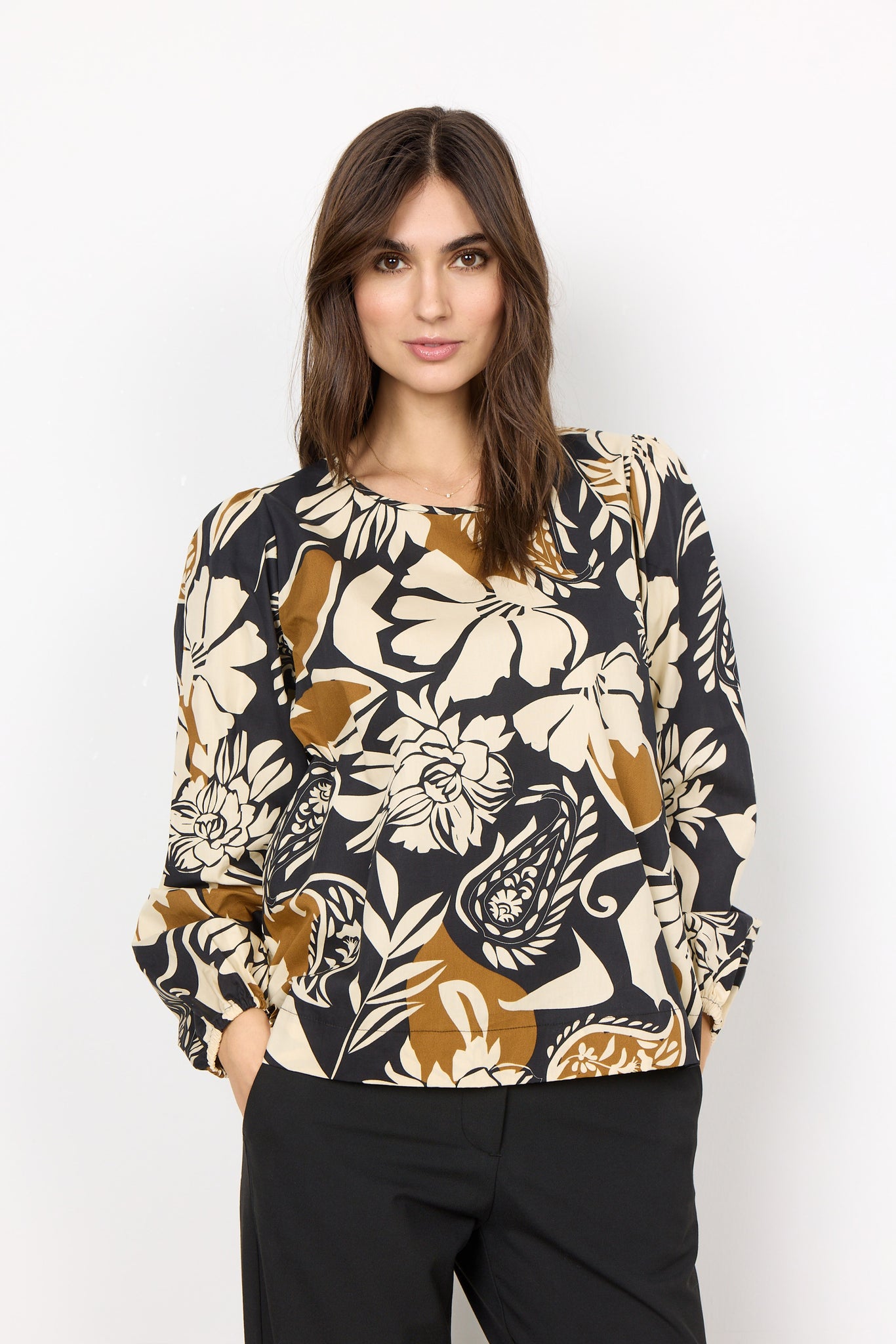 Leaf Print Organic Cotton Blouse