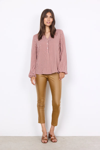 Long Sleeve Geo Print Top