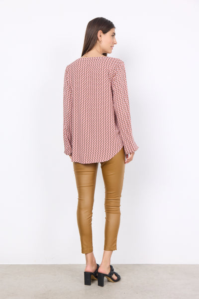 Long Sleeve Geo Print Top