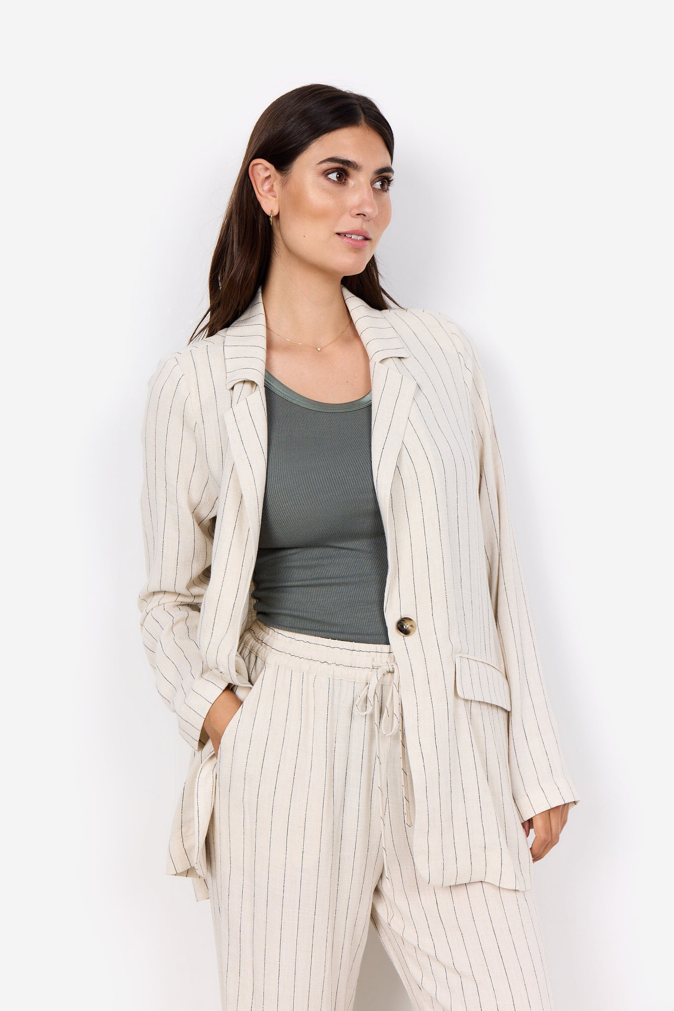 Stripe Linen Blazer
