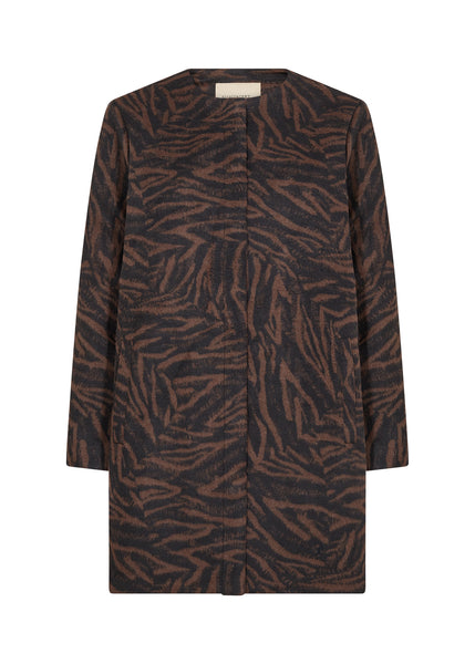Long Abstract Print Coat