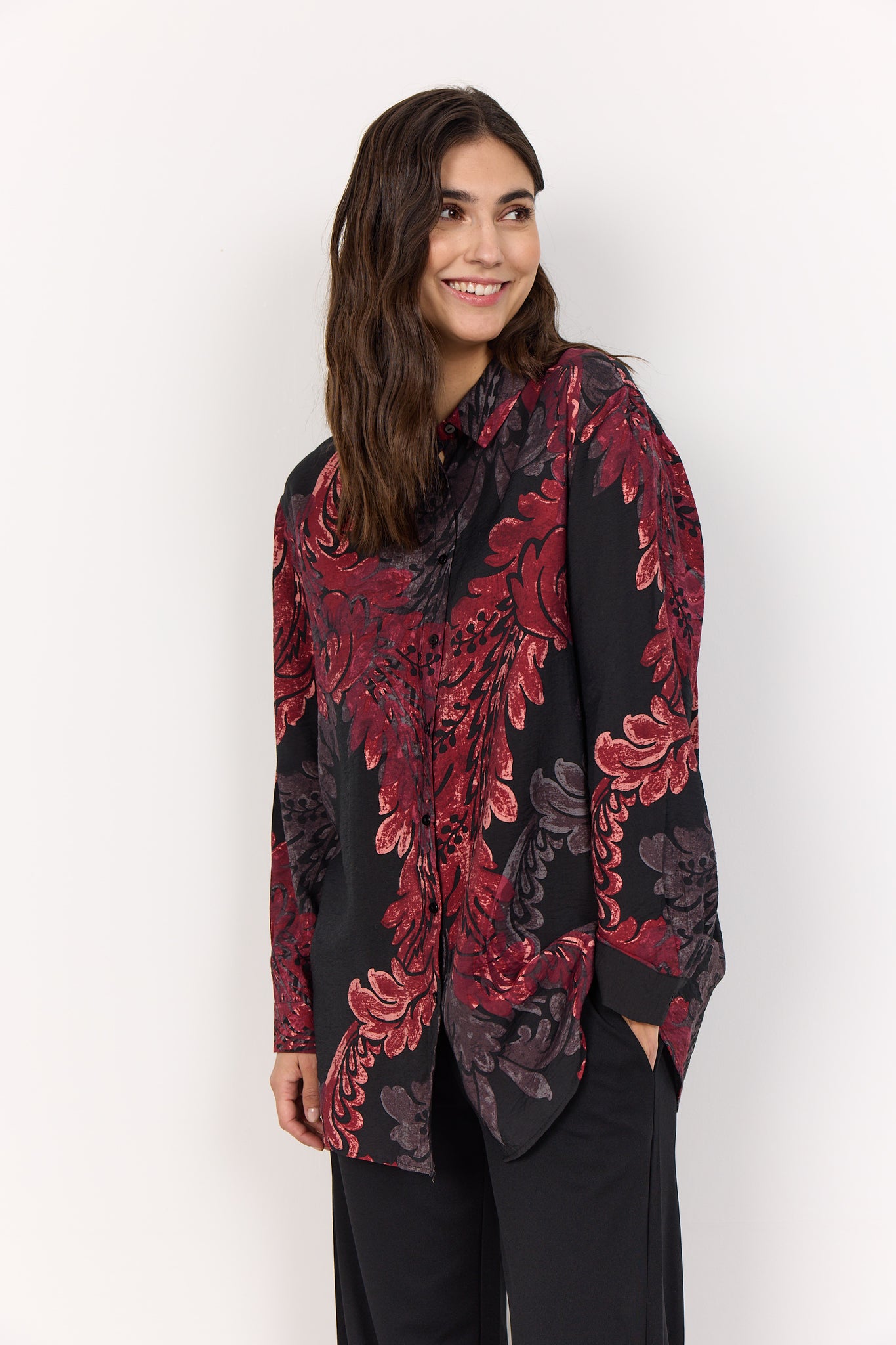 Long Sleeve Printed Blouse