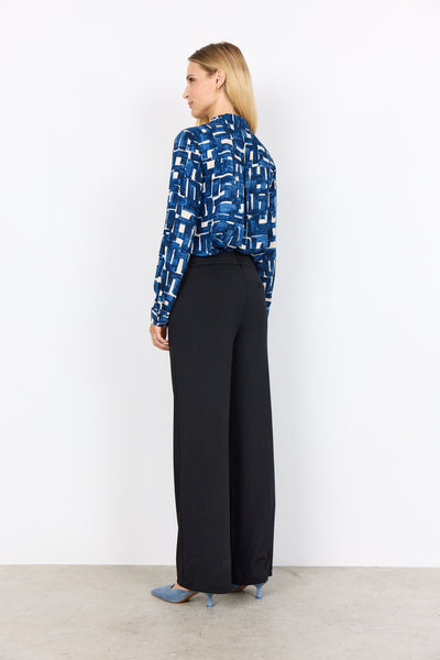 Long Sleeve Abstract Print Blouse