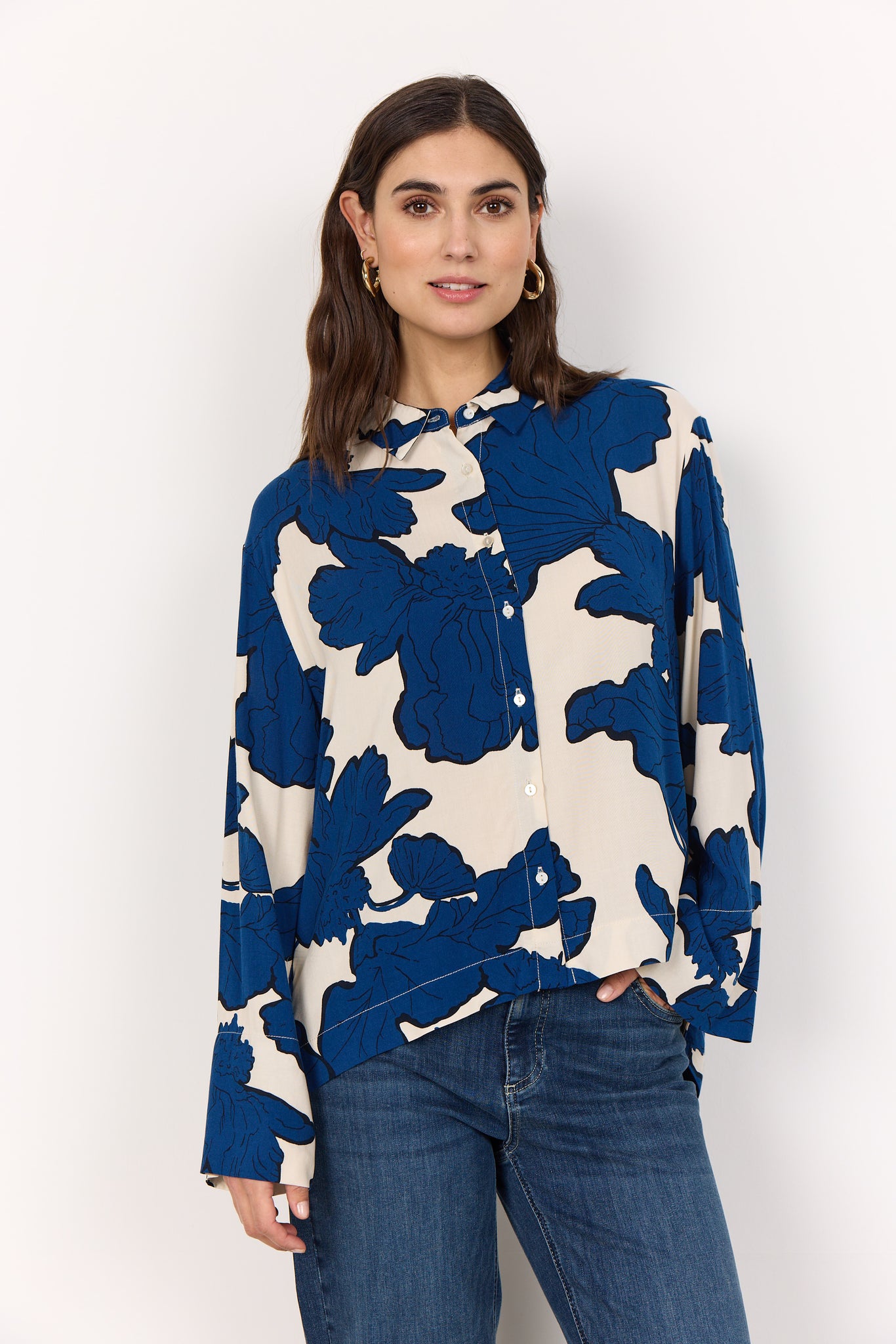 Long Sleeve Printed Blouse