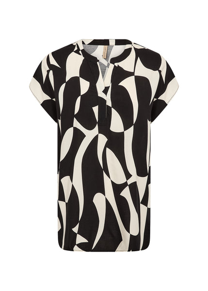 Short Sleeve Abstract Print Top