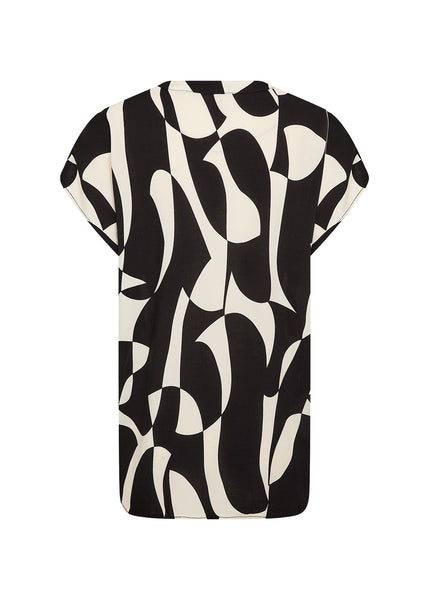 Short Sleeve Abstract Print Top