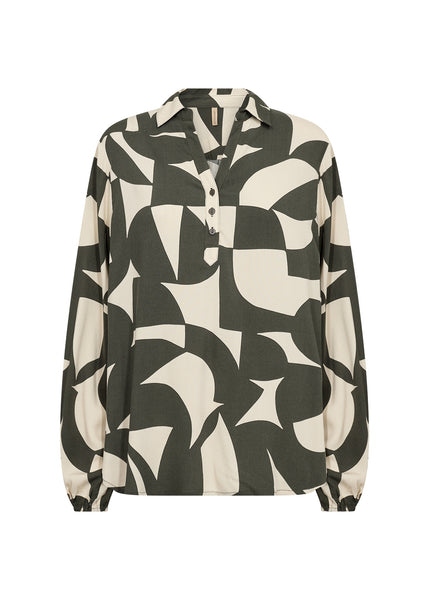 Long Sleeve Abstract Print Top