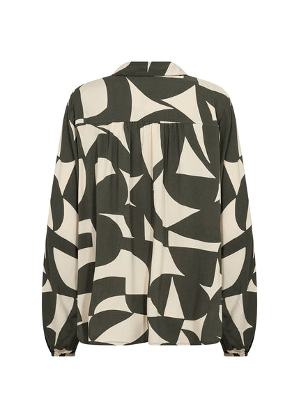 Long Sleeve Abstract Print Top