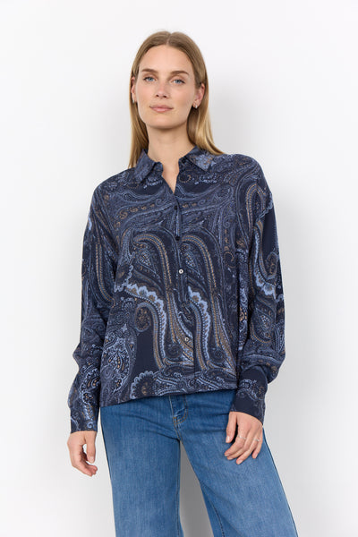 Long Sleeve Paisley Print Shirt