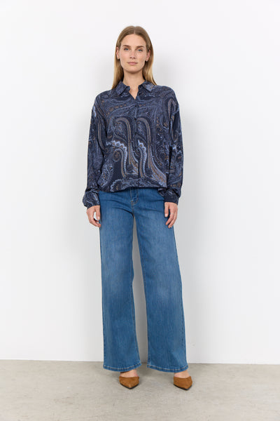 Long Sleeve Paisley Print Shirt