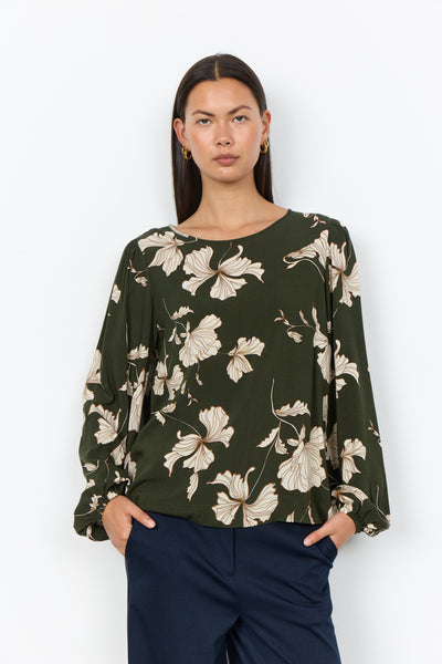 Long sleeve Floral Print Blouse