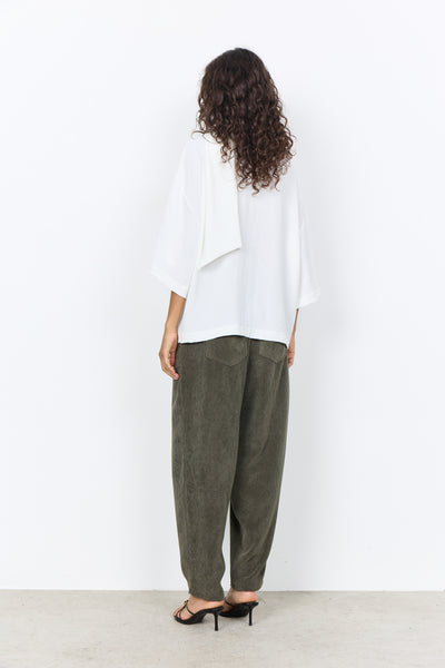 3/4 Drape Sleeve Blouse With Scarf
