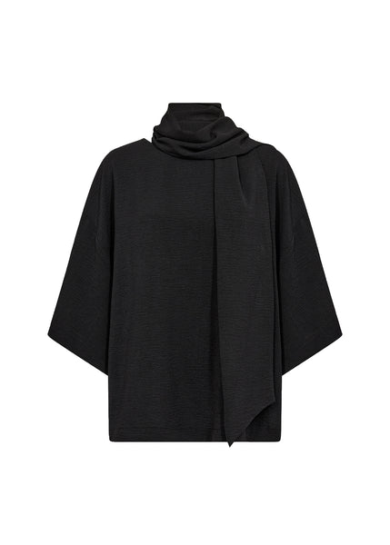 3/4 Drape Sleeve Blouse With Scarf
