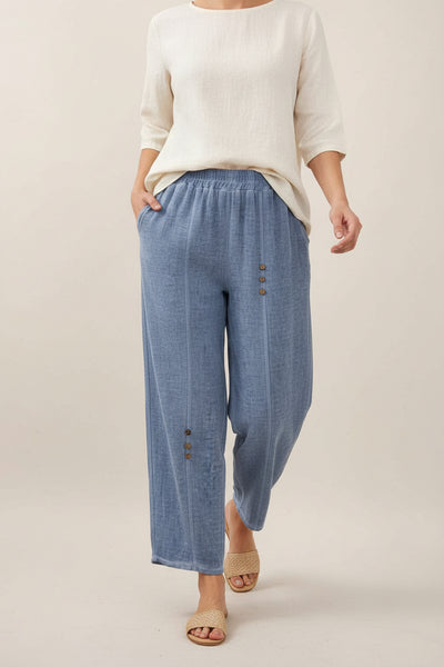Linen/Cotton Mix Pants - Italian