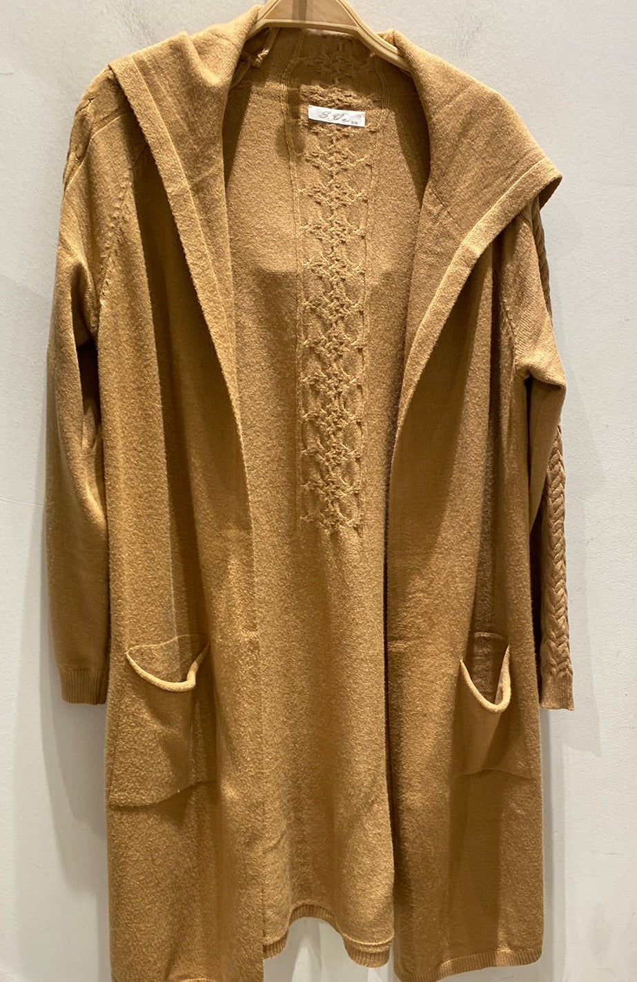 Open Front Hooded Cardigan