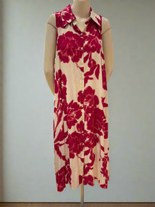 Sleeveless Floral Print Shirt Dress