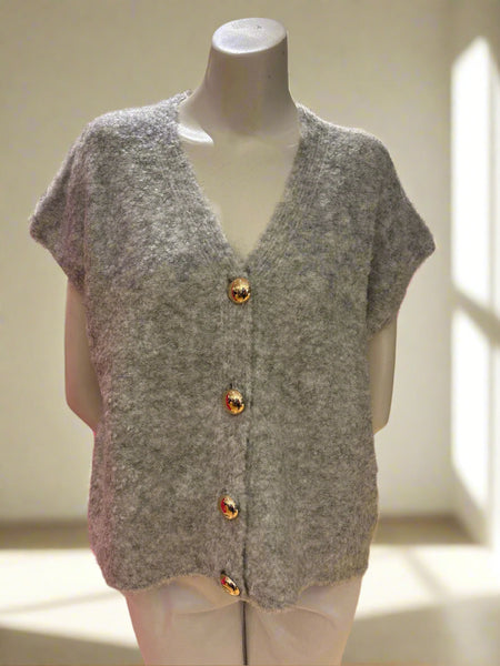 Button Front Knit Vest