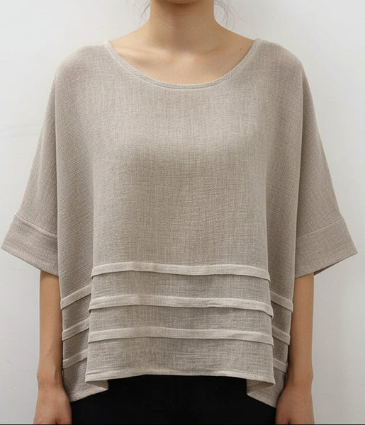 Short Sleeve Linen/Cotton Top - Italian